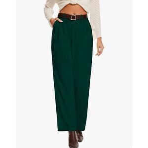 NEW Green Corduroy High Rise Straight Leg Elastic  Pants S